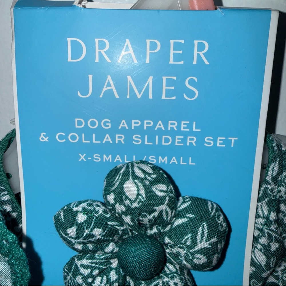🆕 Draper James Teal Floral Dog Dress and Collar Slider - Picture 6 of 7